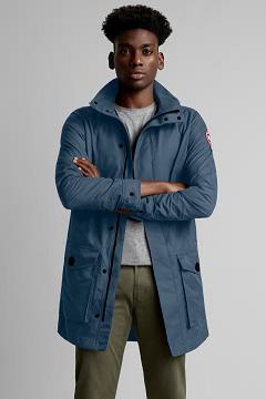 Chamarras Canada Goose Hombre Outlet - Crew Trench Rompevientos Azules HT2051793